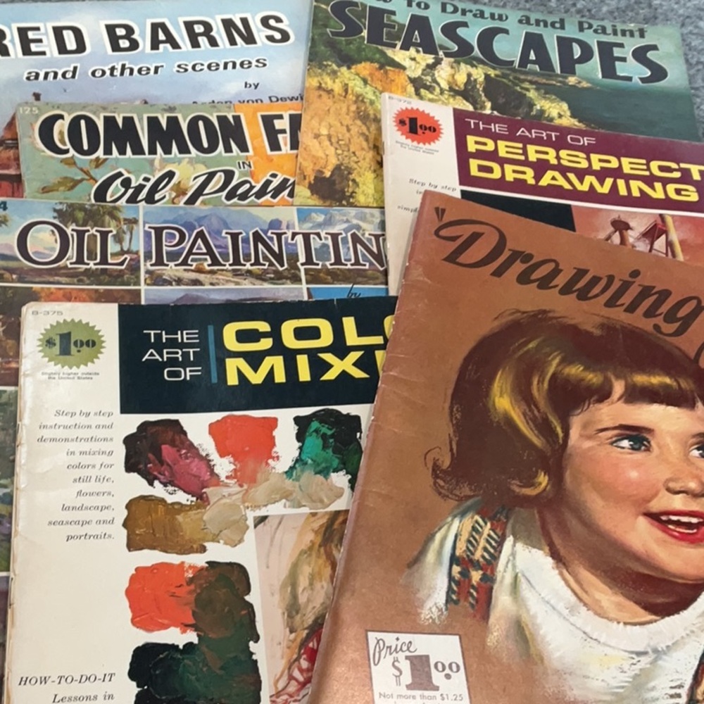 Vintage Art Instruction Books Set of 6. Walter Foster publishing.